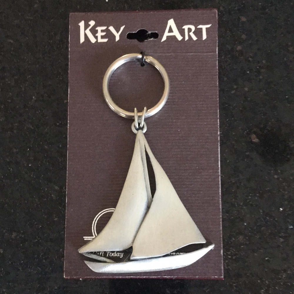 Sailboat Key Ring 3” Tall - Picture 1 of 2